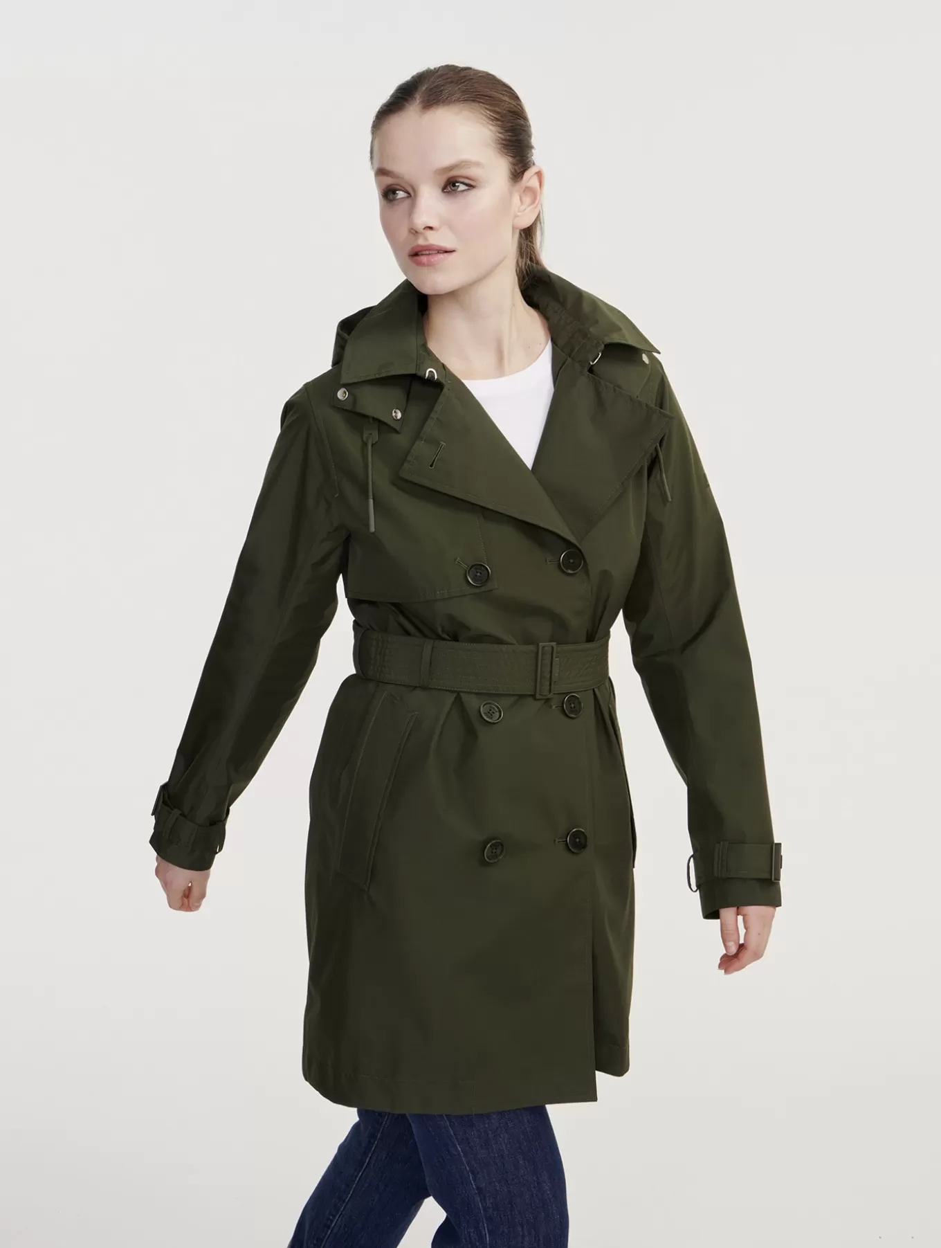 Parkas & Mantel*Aigle Charakteristischer Kurzer Trenchcoat Aus 2-Lagiger Gore-Tex®-Membran Avocat