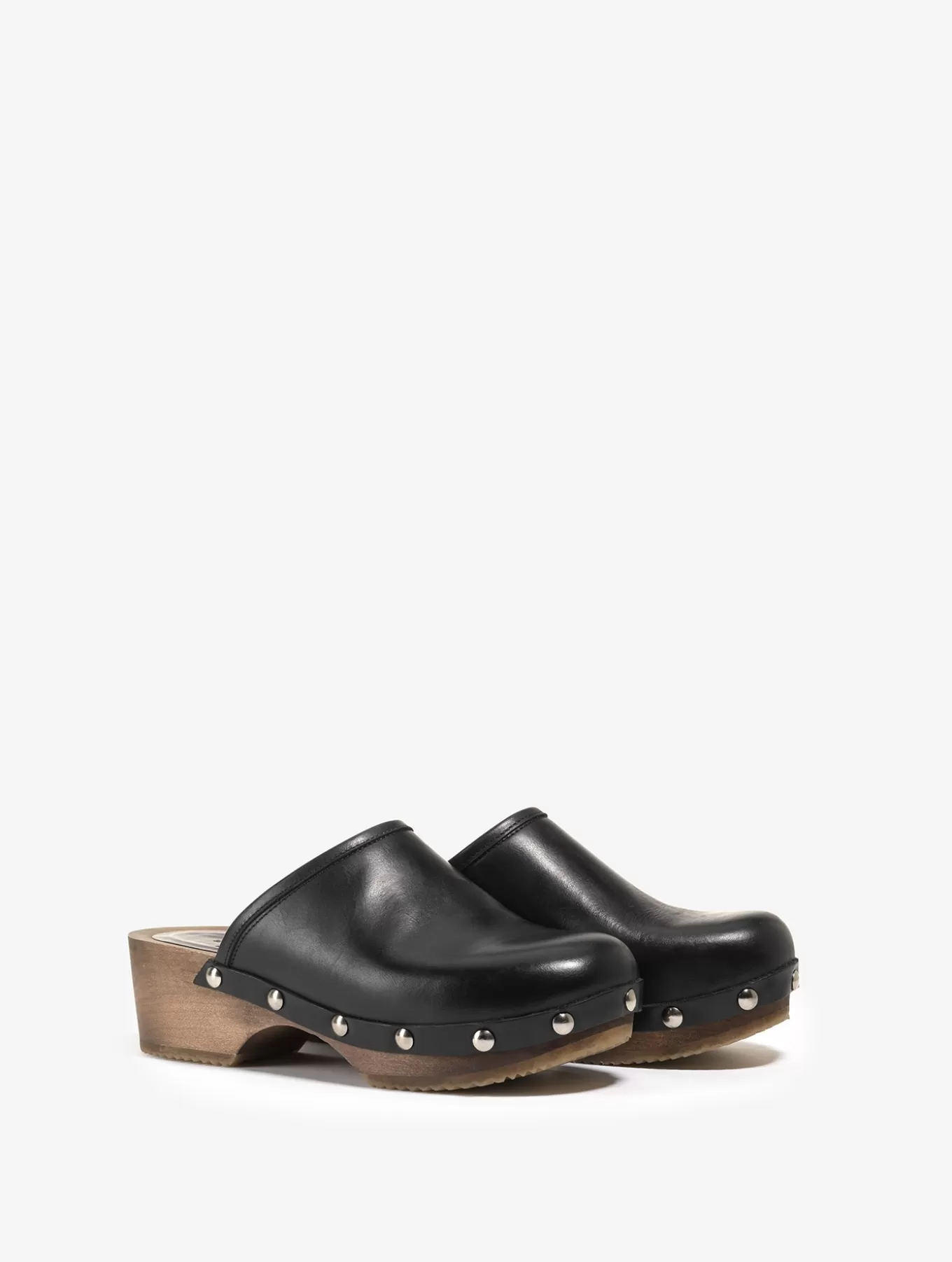 Clogs*Aigle Clogs Aus Holz Und Leder Trendstark Und Bequem Noir