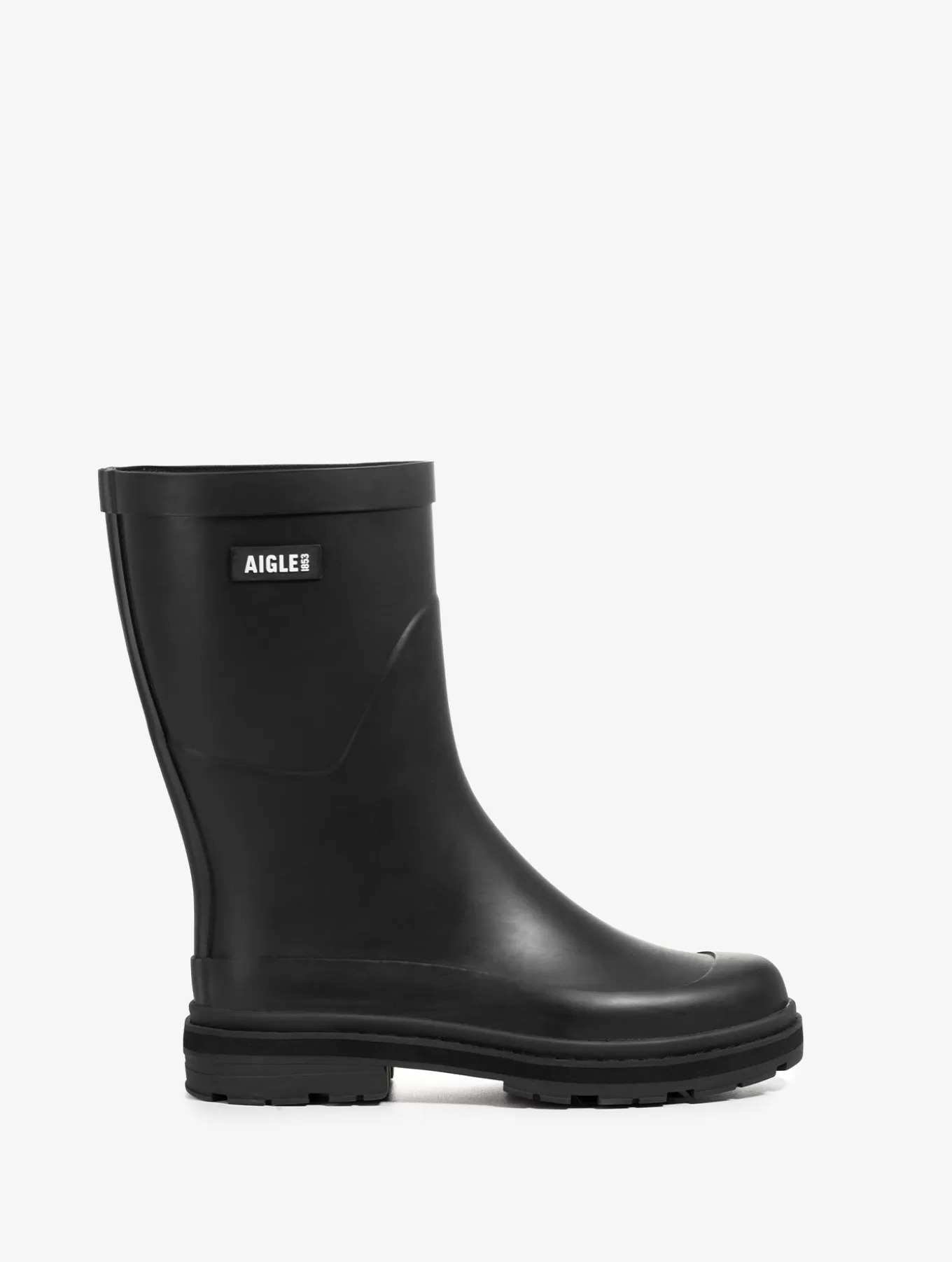 Halbhohe Stiefel*Aigle Damen Hybrid-Regenstiefeletten Noir