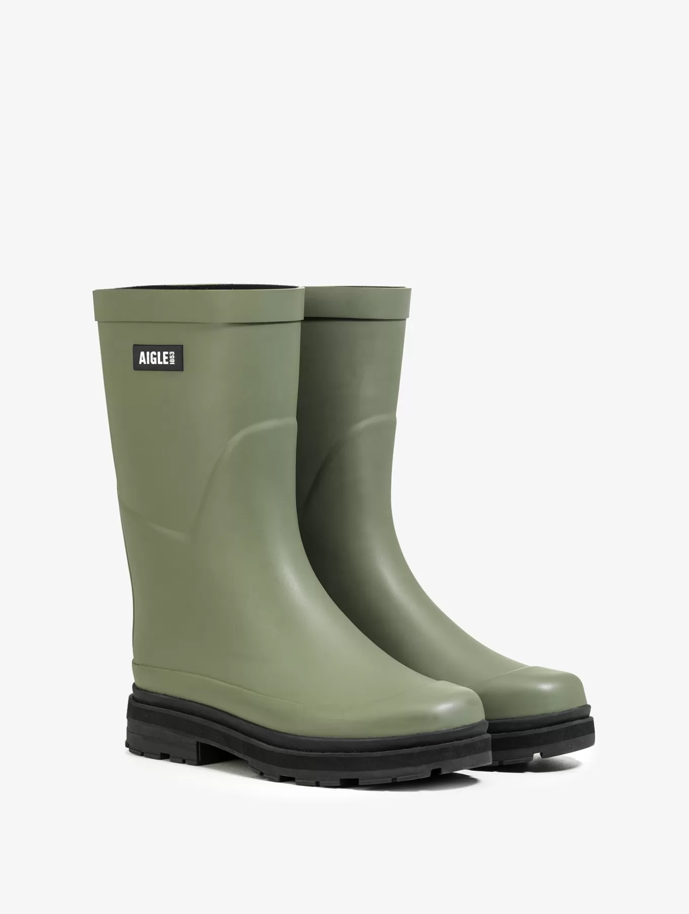 Halbhohe Stiefel*Aigle Damen Hybrid-Regenstiefeletten Olivine