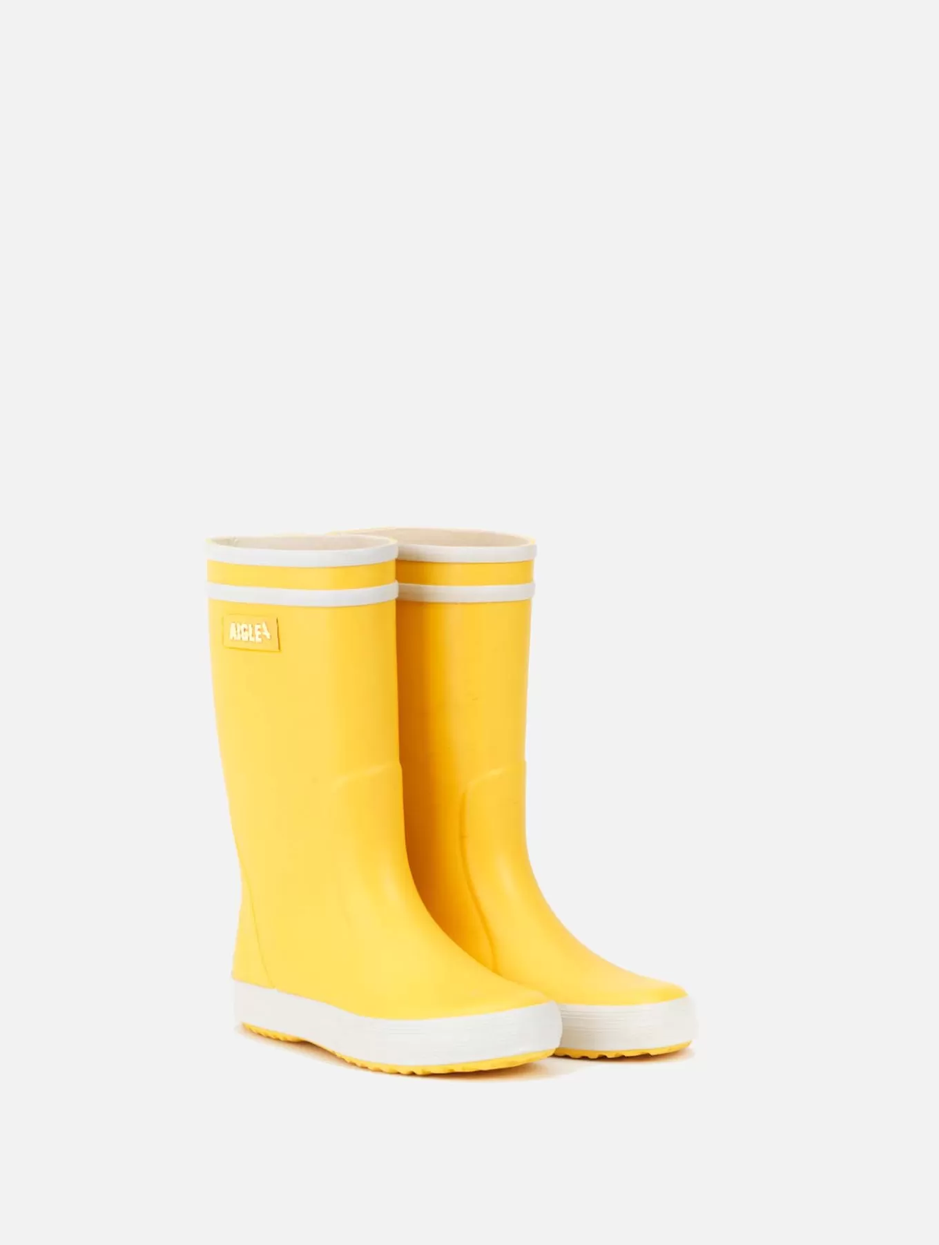 Ikonische Doppelstreifen*Aigle Der Klassische Kinderstiefel. Jaune/Blanc