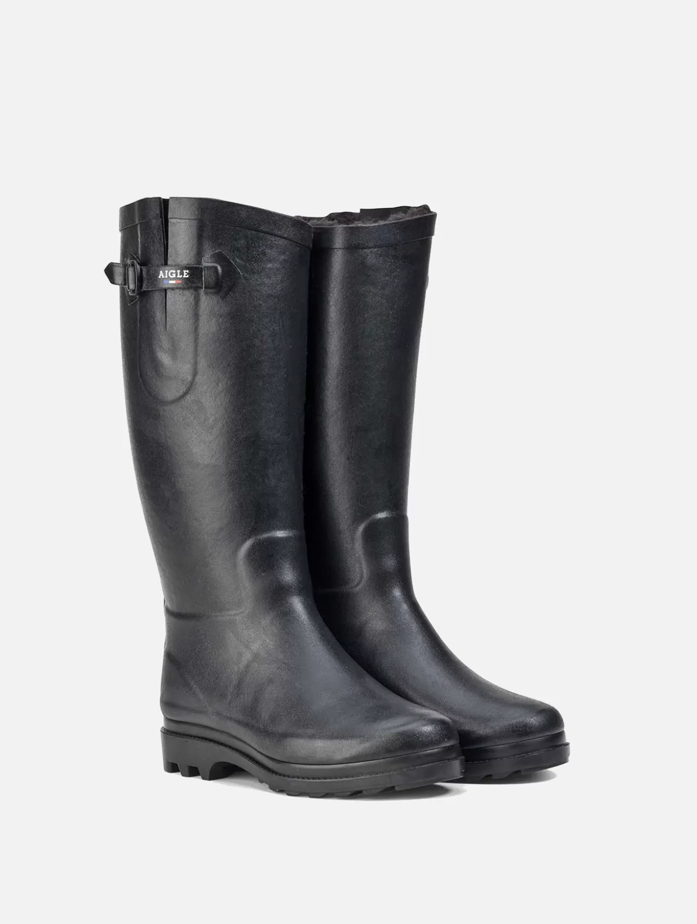 Hohe Stiefel*Aigle Gefutterte Damenstiefel Im Urbanen Stil Noir