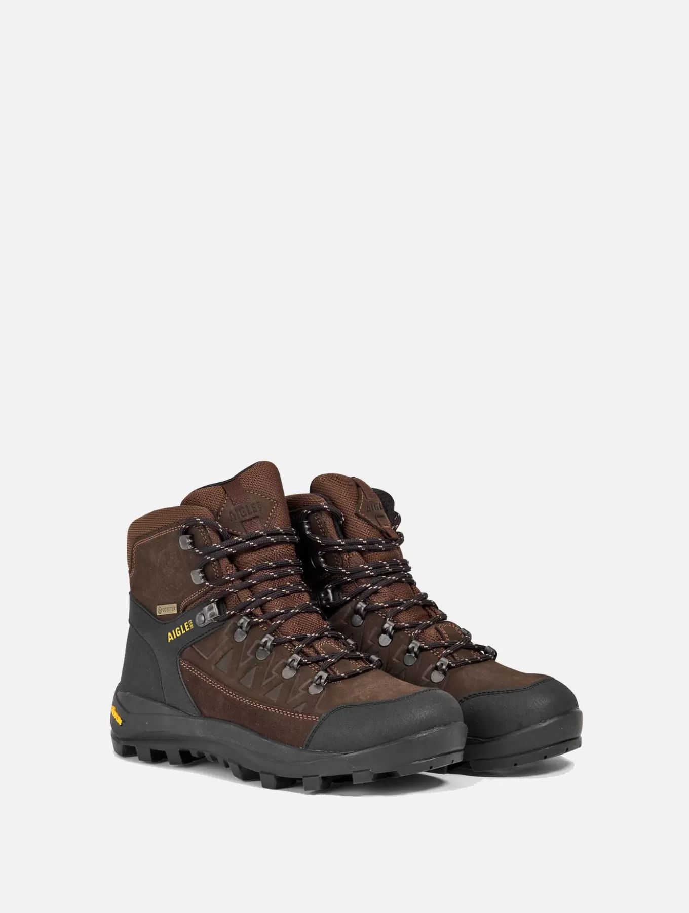 Wanderschuhe - Hochgebirge*Aigle Gore-Tex® High-Performance-Stiefeletten Aus Spaltleder Darkbrown