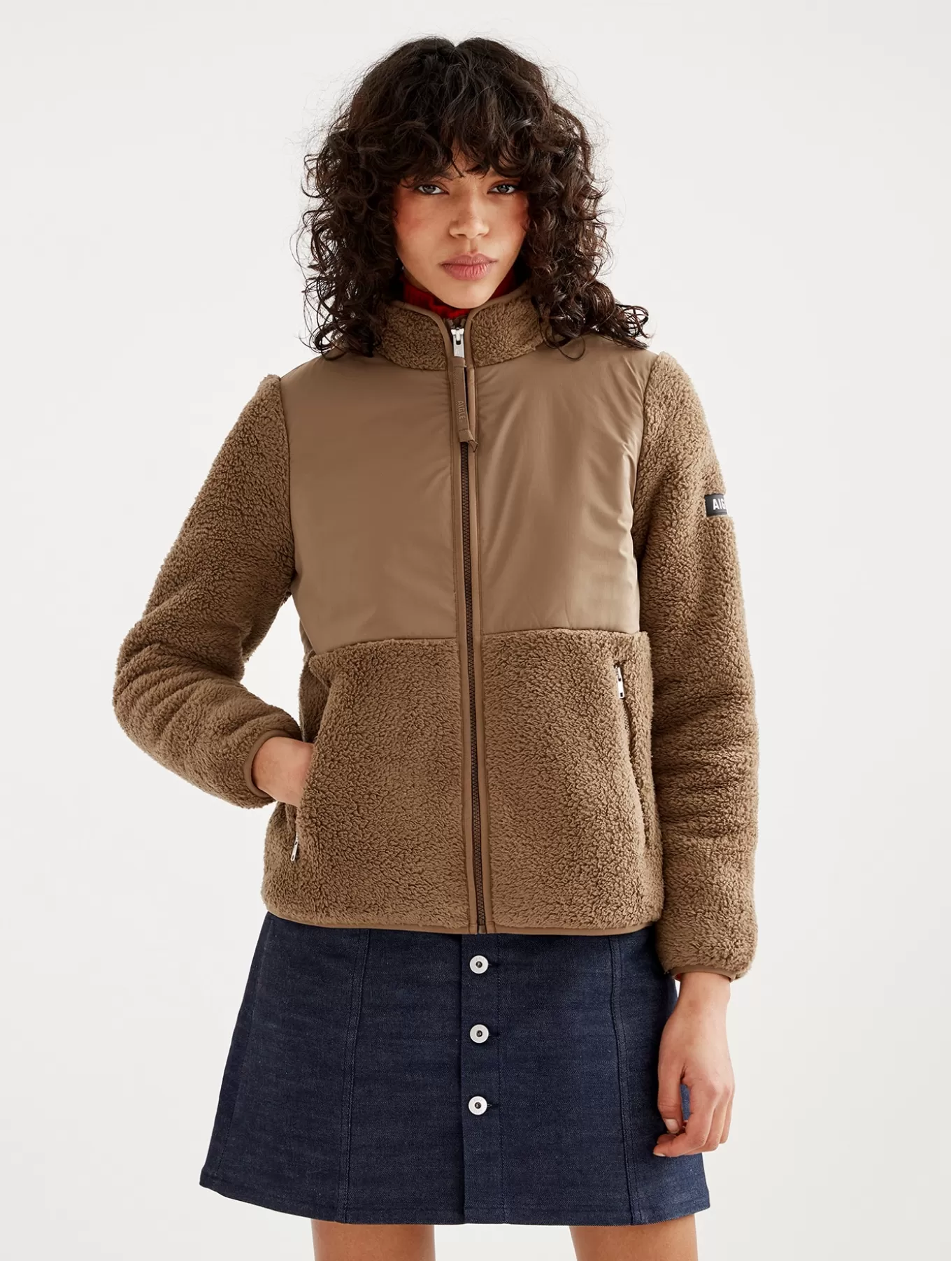 Parkas & Mantel*Aigle Kuschelige Sherpa-Fleecejacke Mit Durchgehendem Reisverschluss Chestnut I