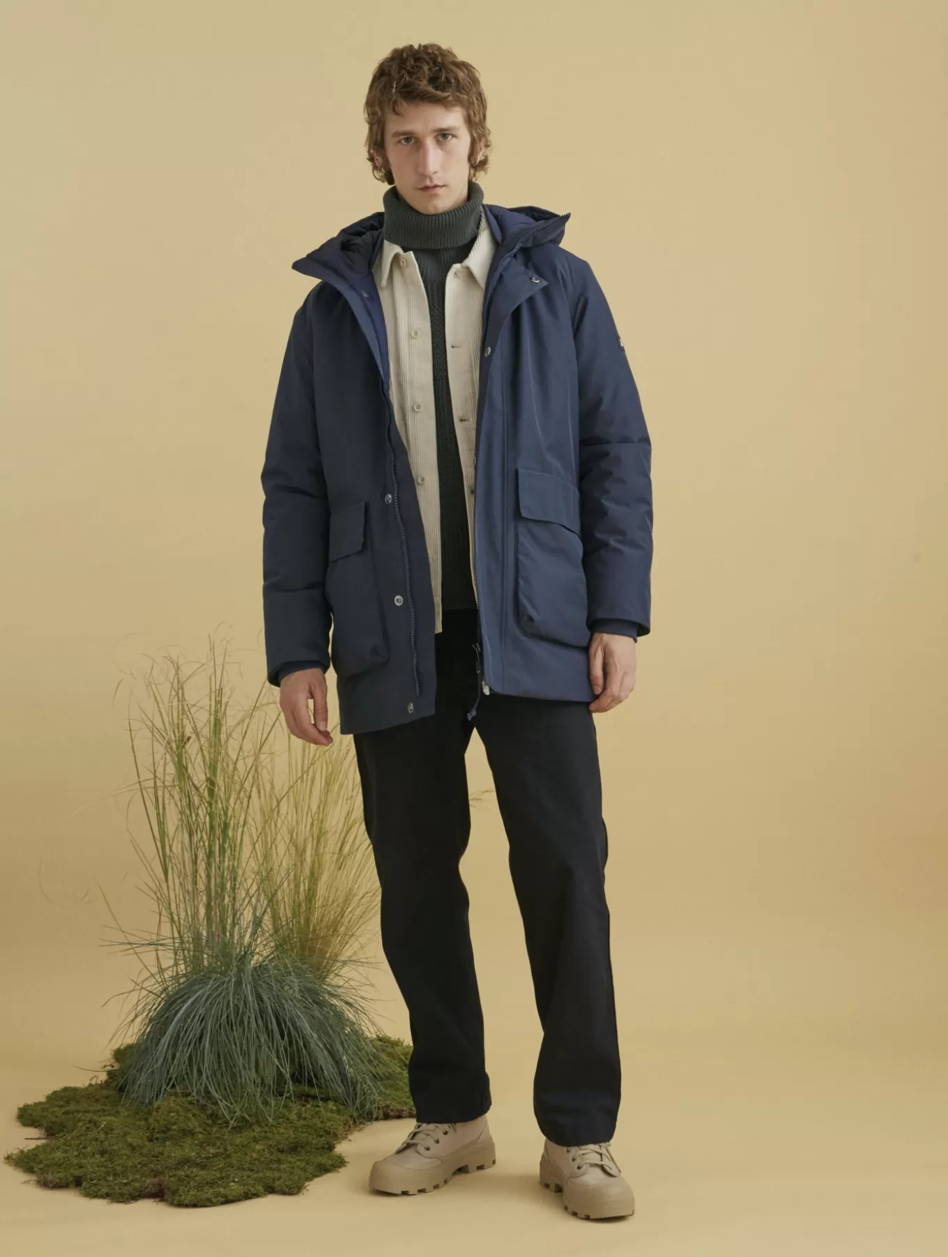 Parkas & Mantel*Aigle Langer Gore-Tex®-Parka Mit Dupont Sorona®-Wattierung Und Kapuze Blau Empire