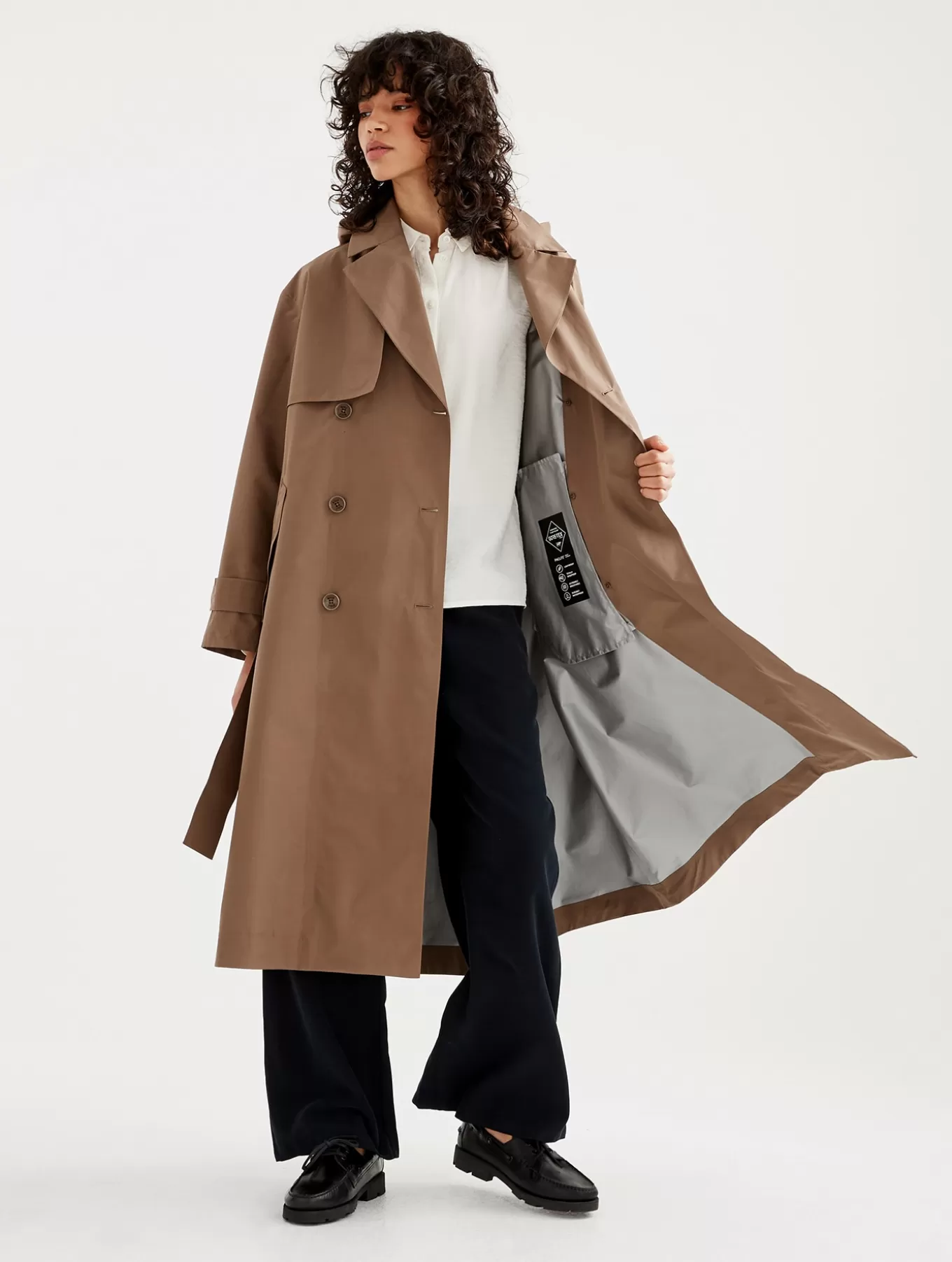 Parkas & Mantel*Aigle Langer Oversize-Trenchcoat Mit Gore-Tex Paclite®-Membran Cappuccino