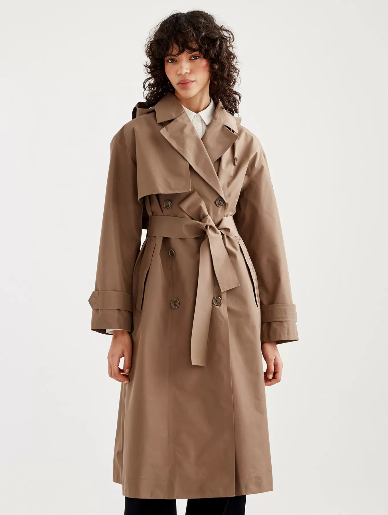 Parkas & Mantel*Aigle Langer Oversize-Trenchcoat Mit Gore-Tex Paclite®-Membran Cappuccino