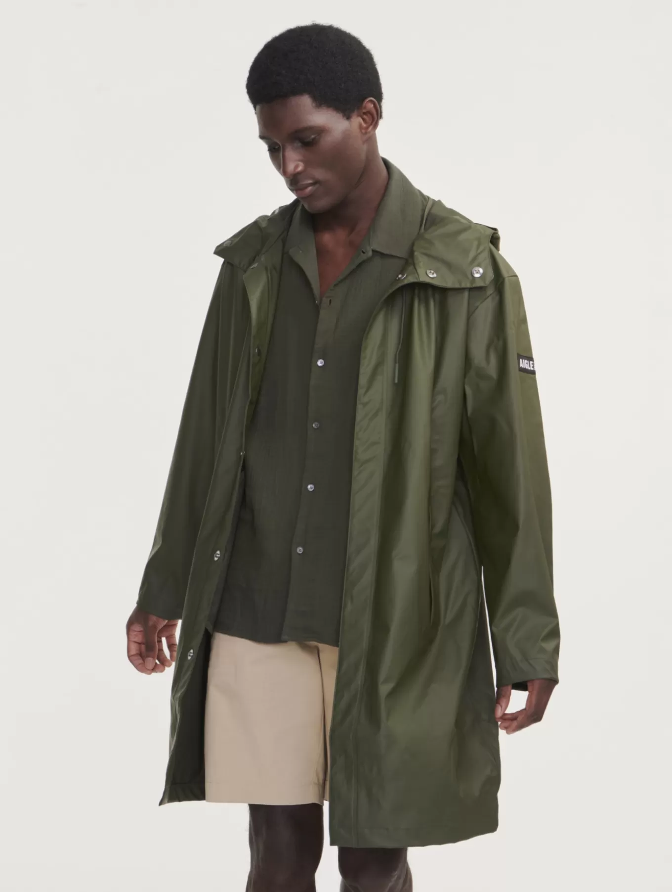 Parkas & Mantel*Aigle Langer Wasserdichter Parka Mit Kapuze Avocat