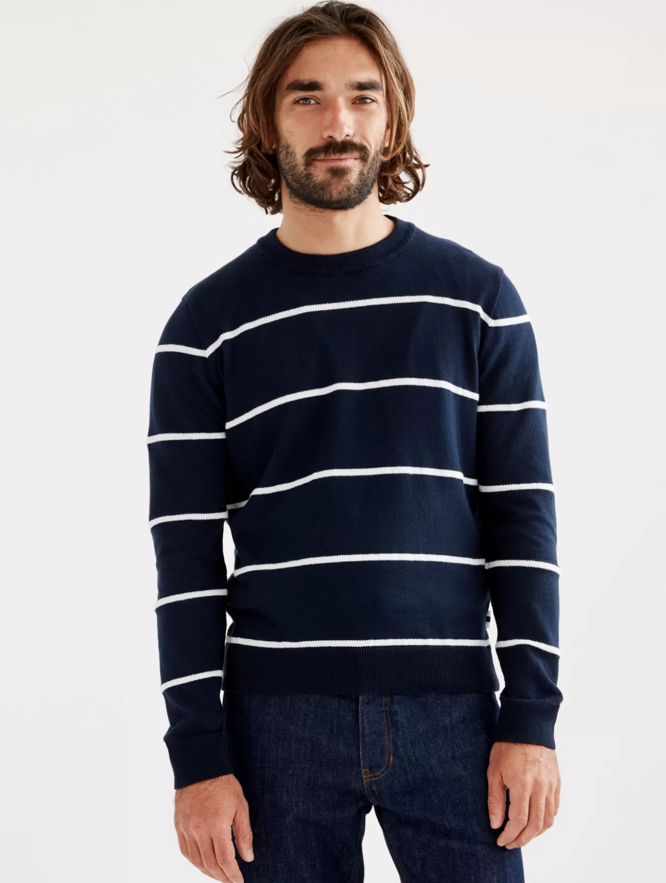 Pullover & Sweatshirts*Aigle Made In France Feingestrickter Pullover Im Marine-Look Mit Rundhalsausschnitt Empire St