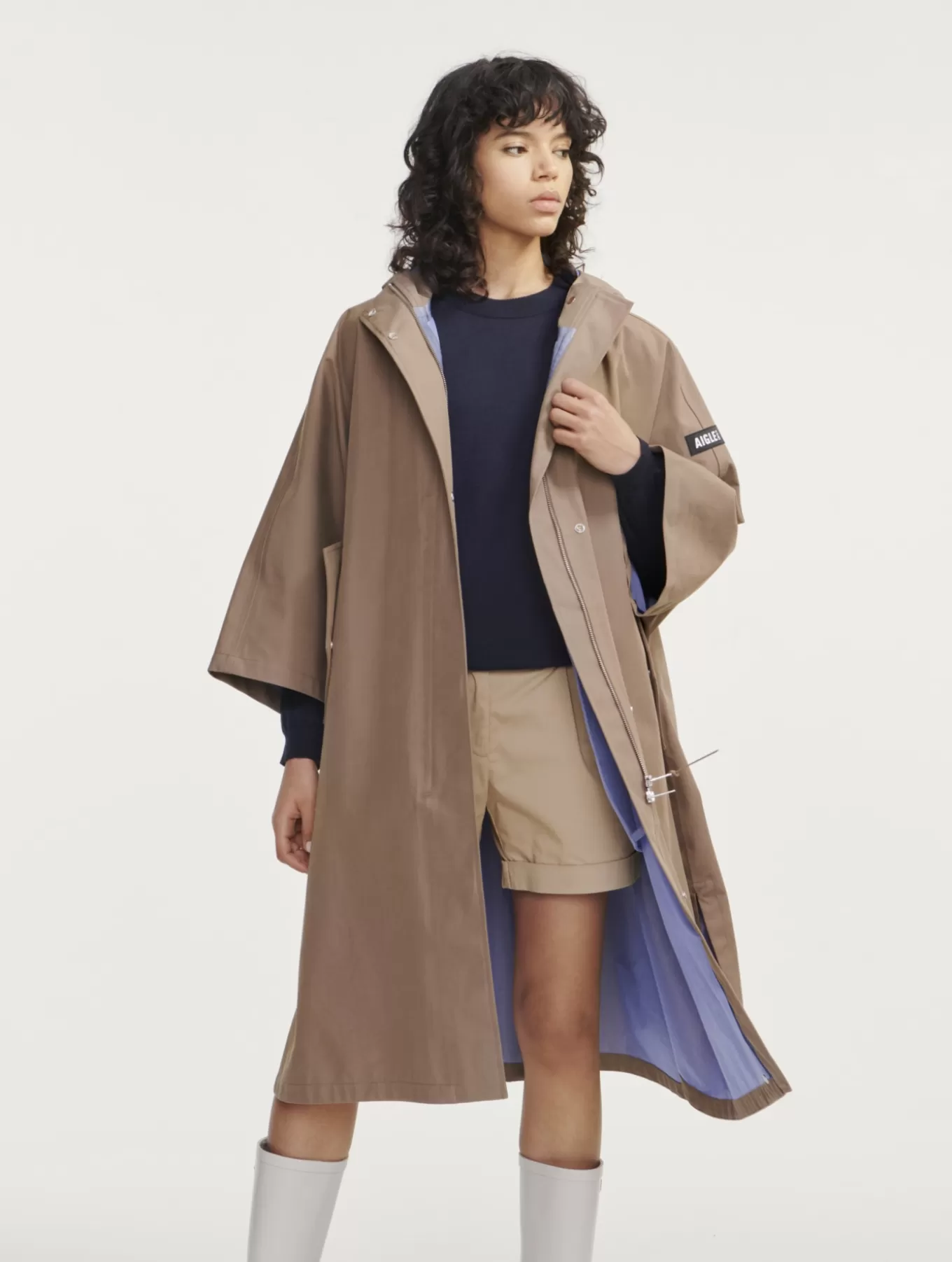 Parkas & Mantel*Aigle Oversize-Poncho Mit Mtd®-Membran Cappuccino