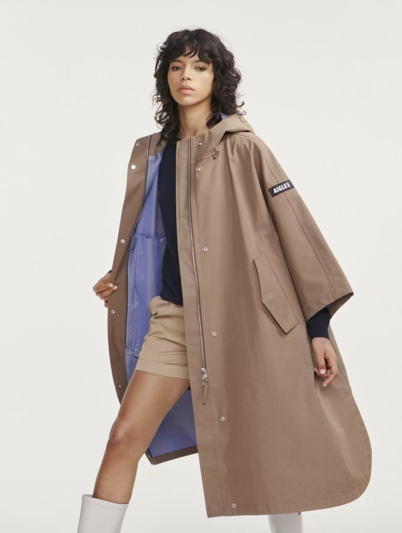 Parkas & Mantel*Aigle Oversize-Poncho Mit Mtd®-Membran Cappuccino