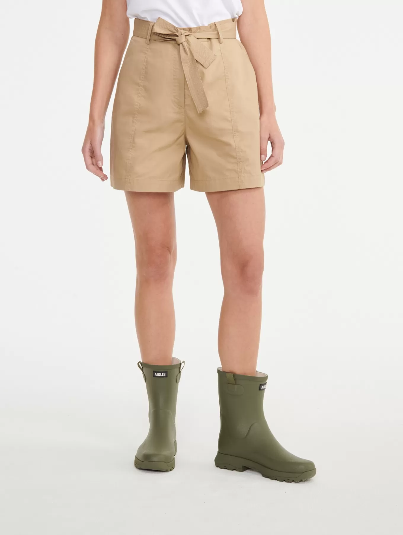 Hosen & Shorts*Aigle Paperbag-Shorts Mit Gurtel Osier