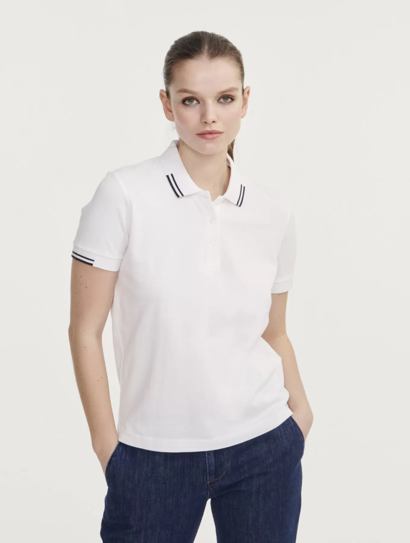 Polos & T-Shirts*Aigle Poloshirt Aus Pikee Mit Kurzen Armeln Blanc Aigle