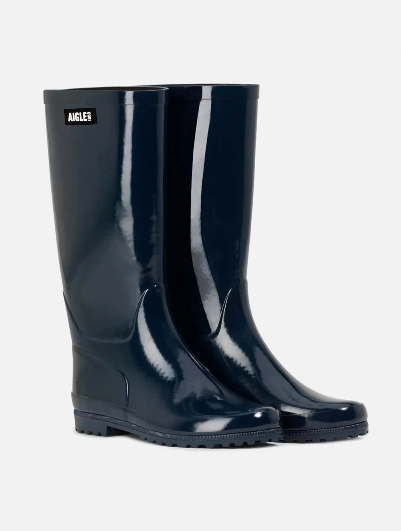 Hohe Stiefel*Aigle Regenstiefel In Lackoptik Marine