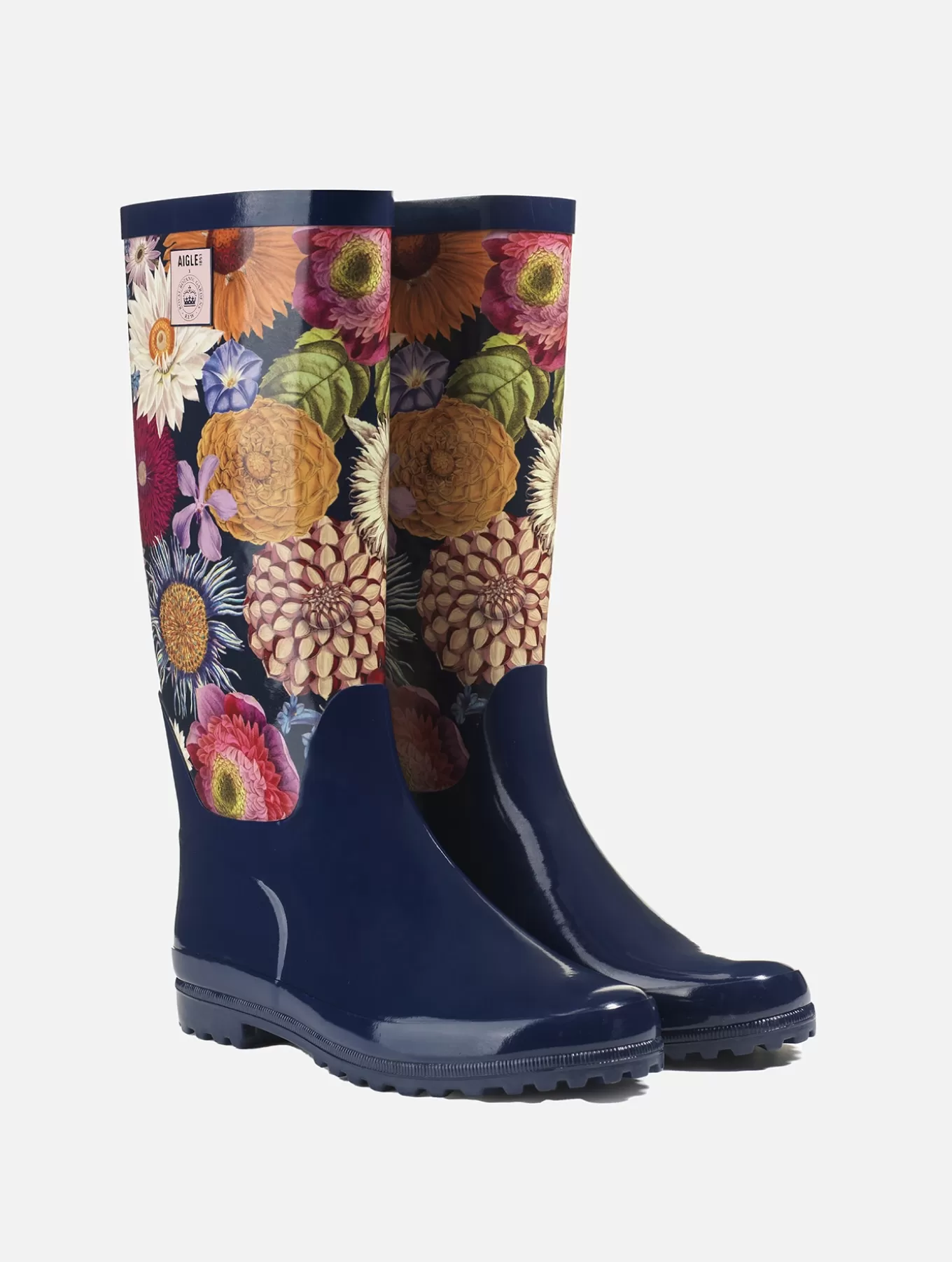 Hohe Stiefel*Aigle Regenstiefel In Lackoptik Bedruckte Ausfuhrung Kew Multibloom