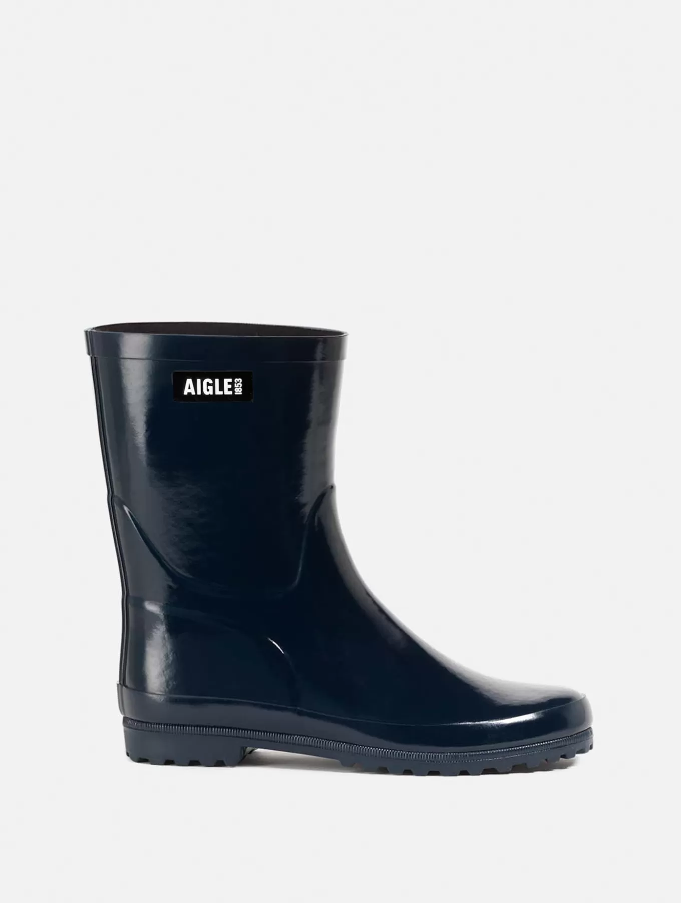 Halbhohe Stiefel*Aigle Regenstiefeletten In Lackoptik Marine