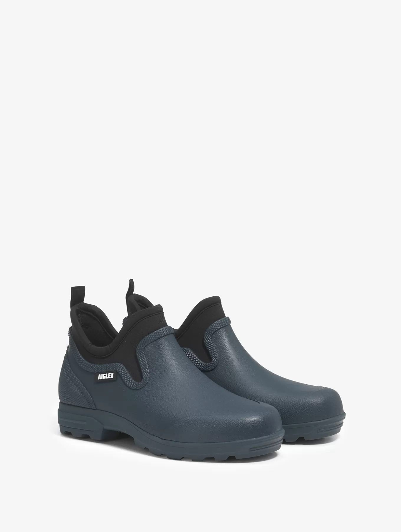 Clogs*Aigle Stiefelette Aus Zwei Materialien Fur Eine Intensive Nutzung. Storm Blue/Noir