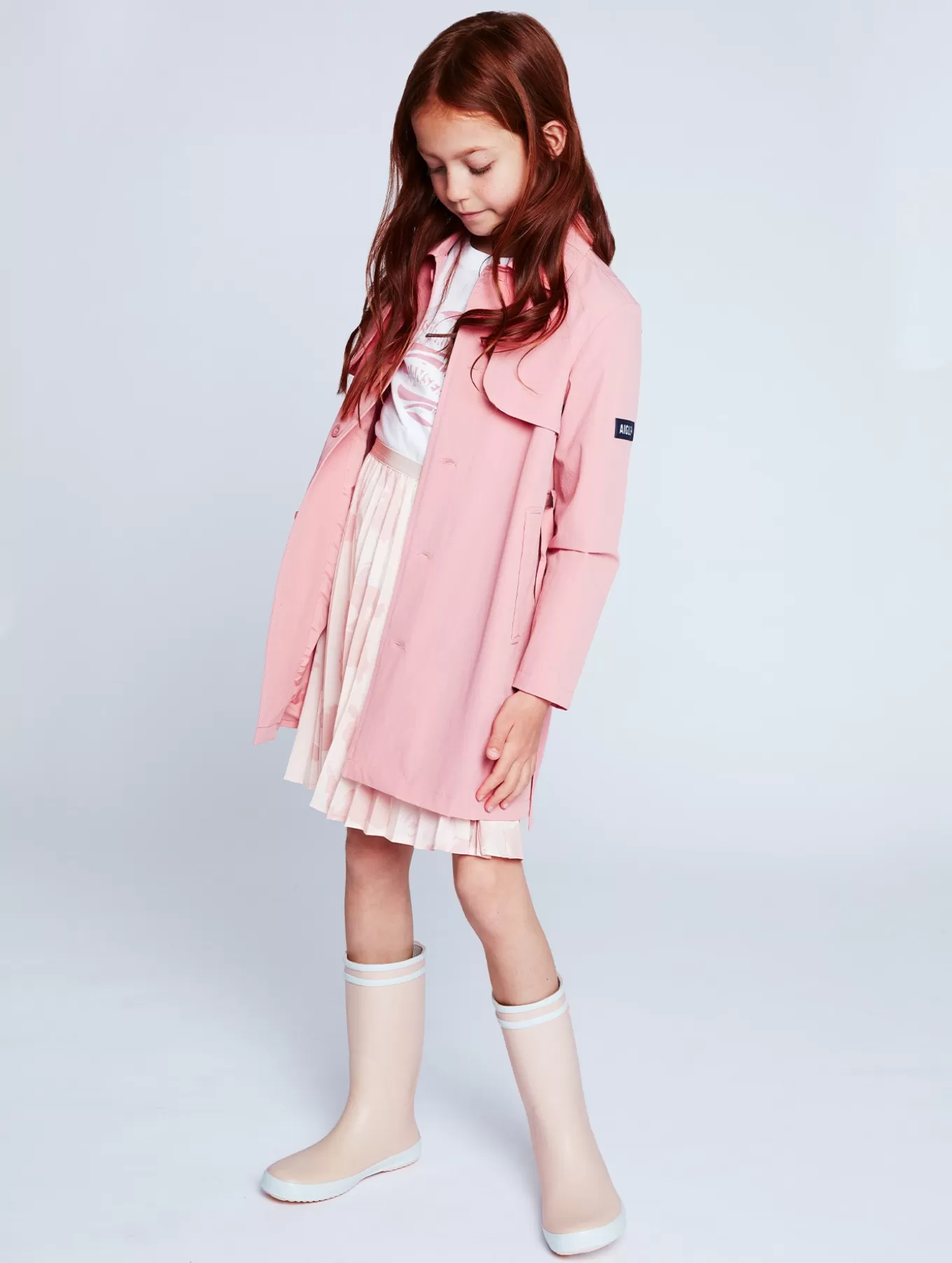 Regenjacken & Parkas*Aigle Trenchcoat Mit Kapuze Rose Hortensia