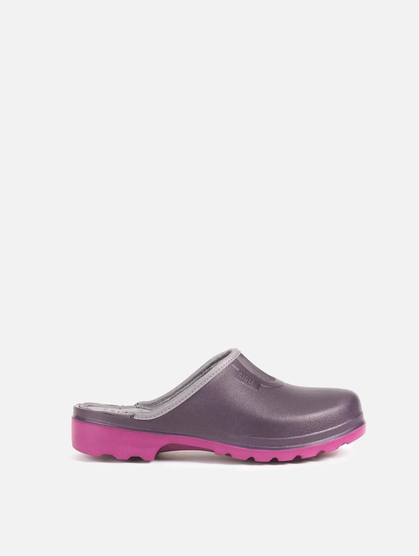 Clogs*Aigle Ultraleichter Clog. Aubergine/Dahlia