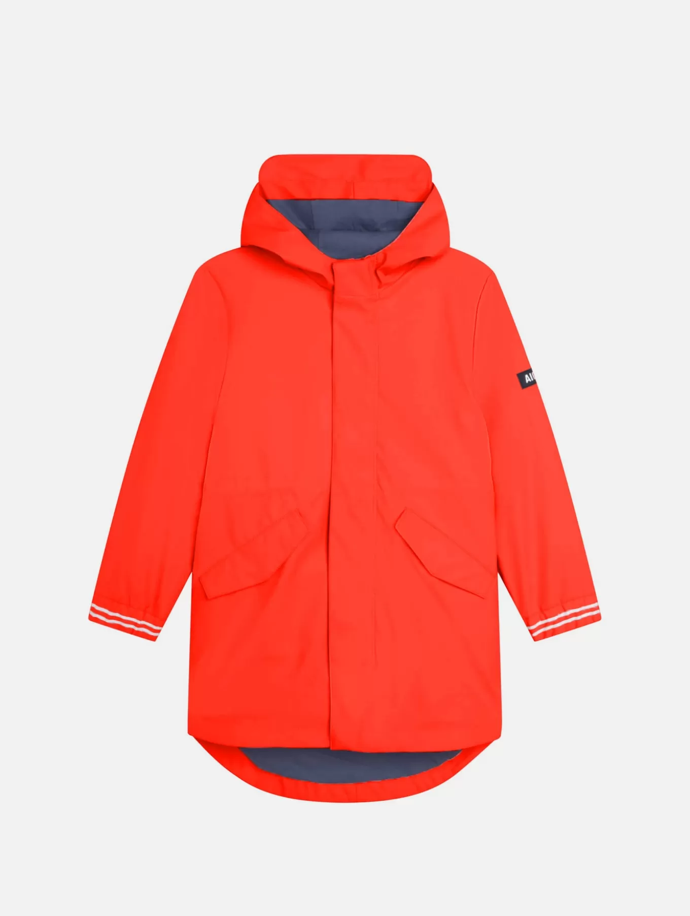 Regenjacken & Parkas*Aigle Wasserabweisende Regenjacke Mit Kapuze Rouge Ecarlate